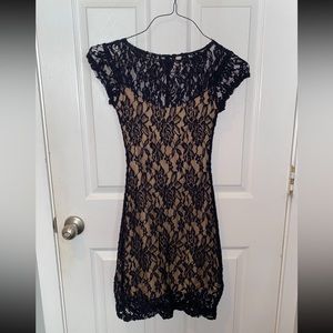 B DARLIN DILLARD'S Black and Nude Lace Dress